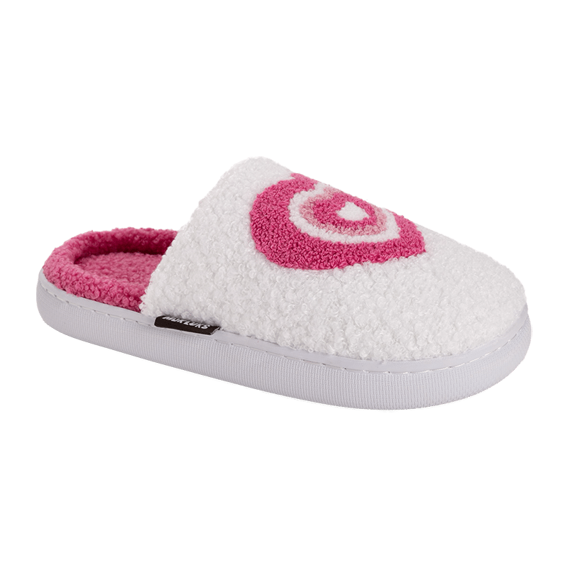 Sherpa Scuff with Pink Heart