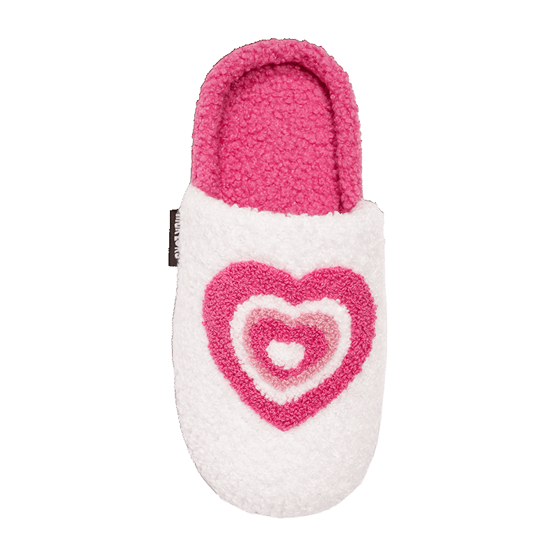Sherpa Scuff with Pink Heart