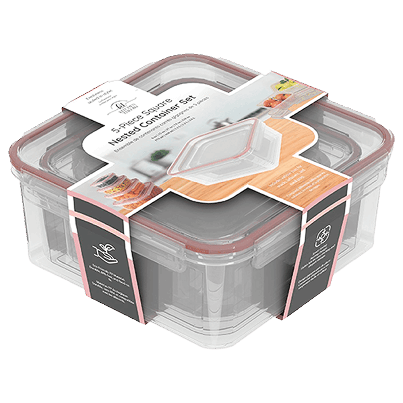 5 Piece Square Nested Container Set