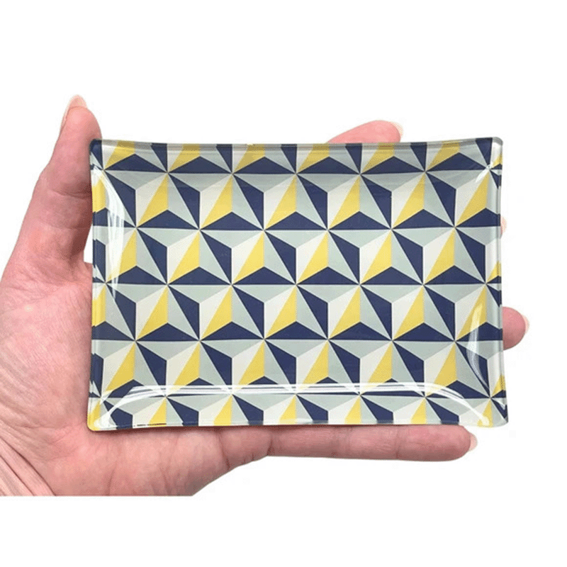 Decorative Glass Catch All Tray (2 Pack)