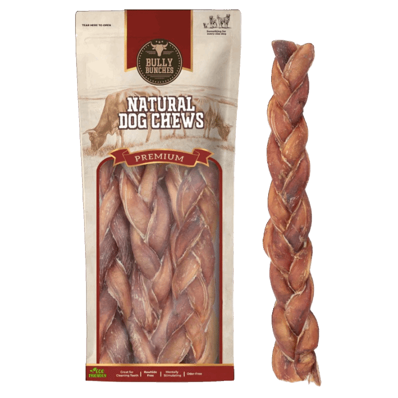 12 Inch Jumbo Braided Bully Stick, 3 pack