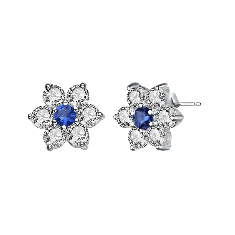 Sterling Silver Two Tone Sunflower Earrings