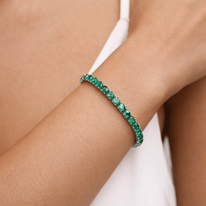 Green Tennis Bracelet