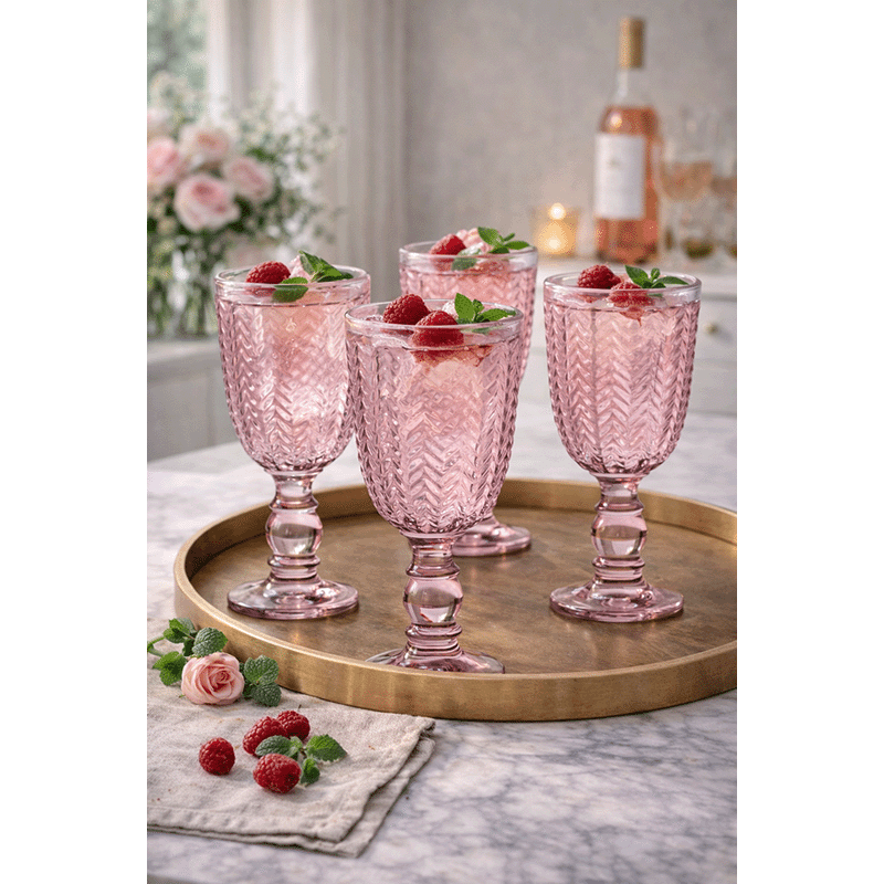 Twill Pink 10oz Goblets