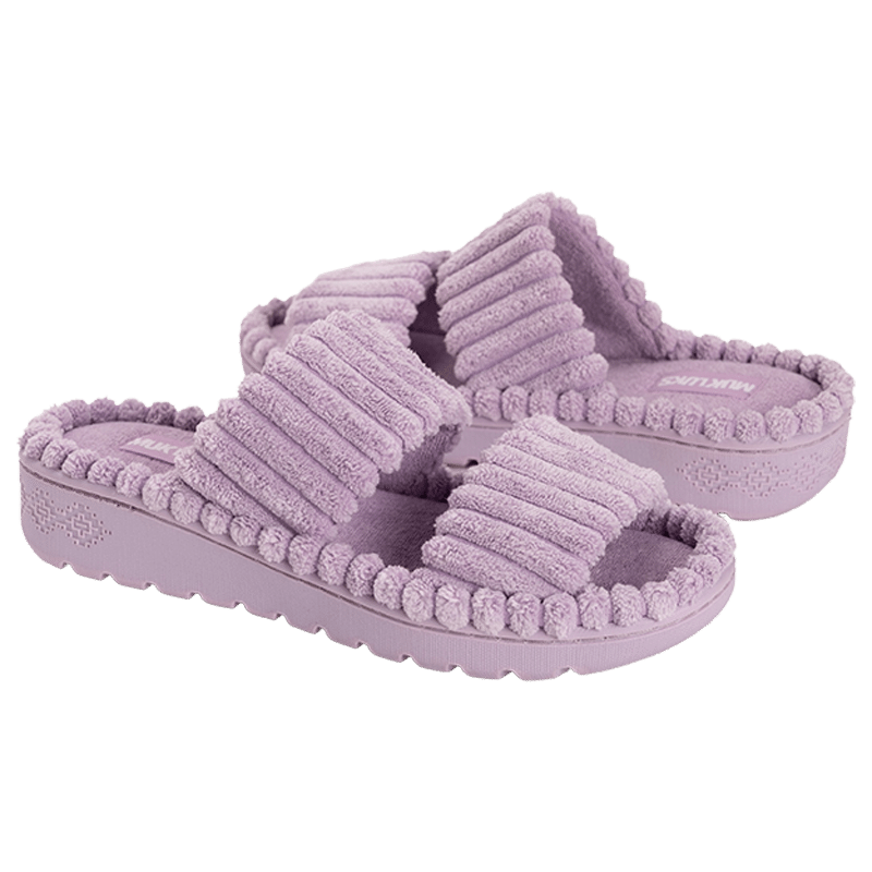Double Strap Slide in Cloud Ribbed Terry