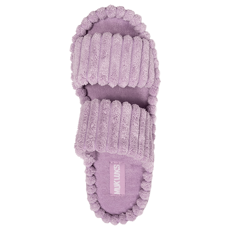 Double Strap Slide in Cloud Ribbed Terry