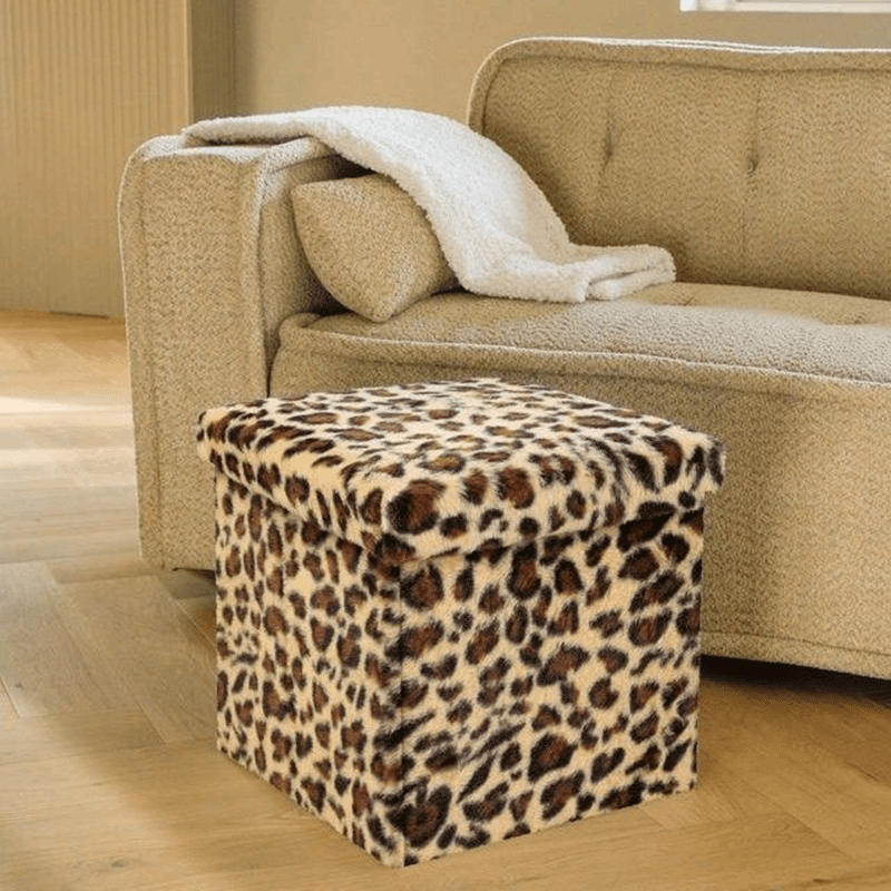 Brown/White Cowhide 3 in 1 Storage Ottoman