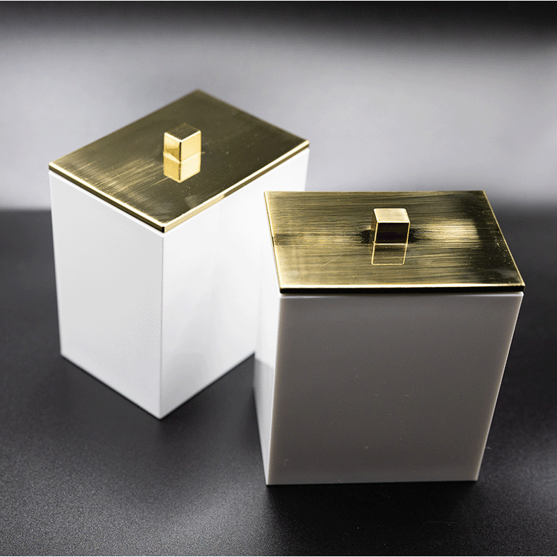 Bathroom Canister Set with Brass Lids