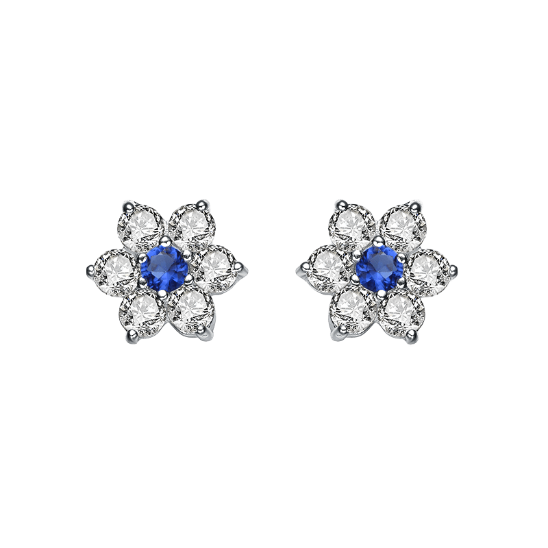 Sterling Silver Two Tone Sunflower Earrings