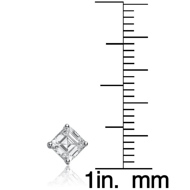 White Gold Plated Square Stud Earrings