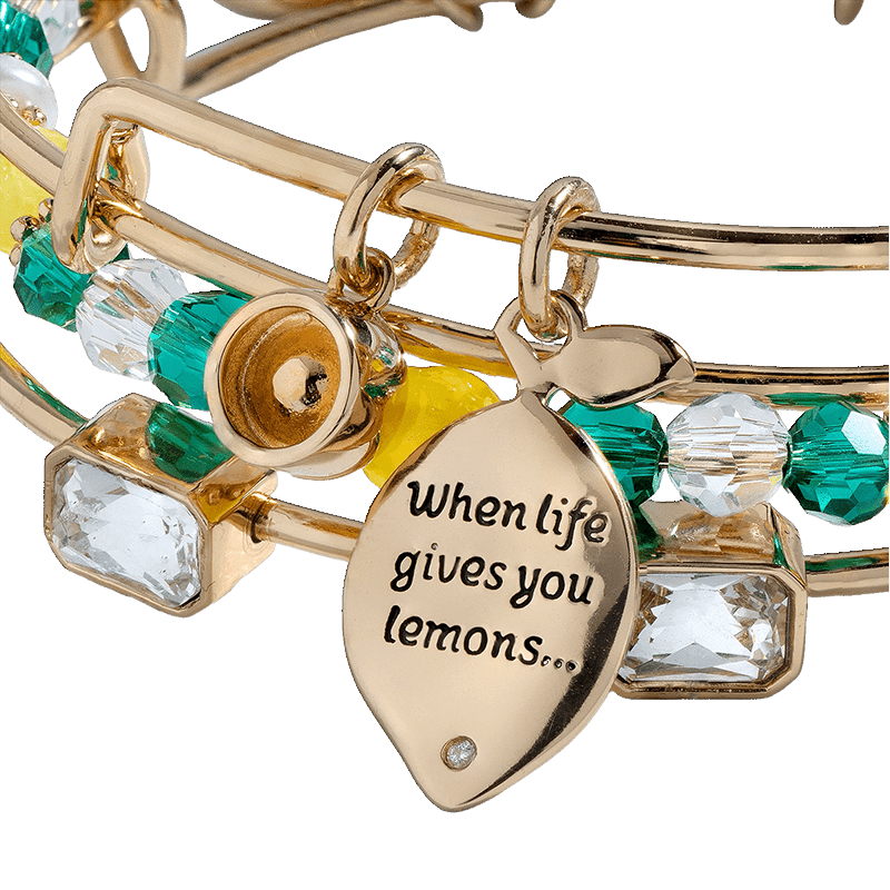 Lemon Charm Bangle Bracelets