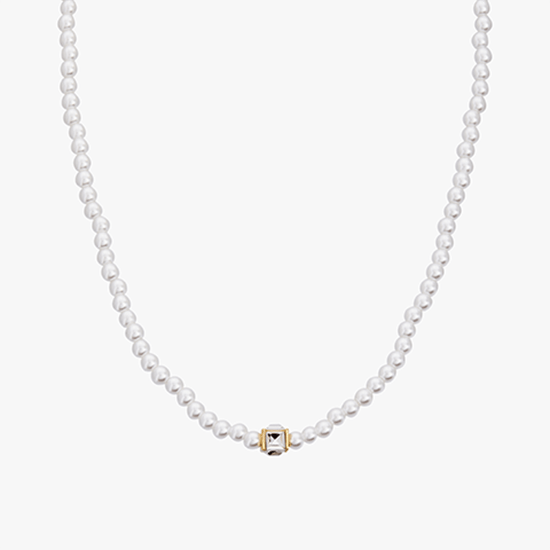 Crystal And Pearl Beaded Necklace