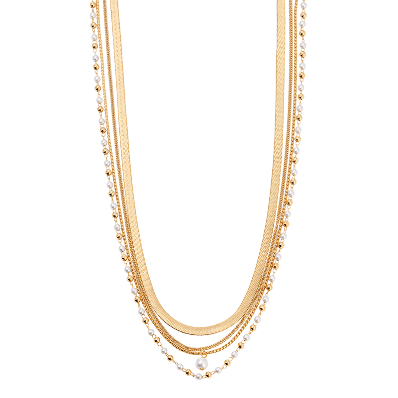All the Chains Pearl Layered Necklace