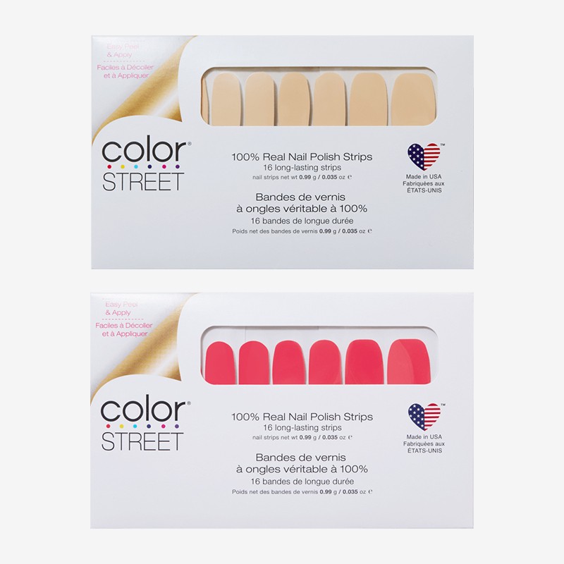 Bundle of Double-Ended Nail Polish Strips in Peach Tea & Toffee Nut