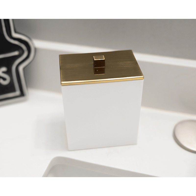 Bathroom Canister Set with Brass Lids