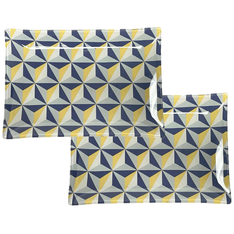 Decorative Glass Catch All Tray (2 Pack)