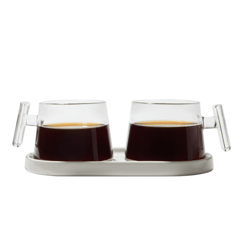 Espresso Cup Set - White Coaster