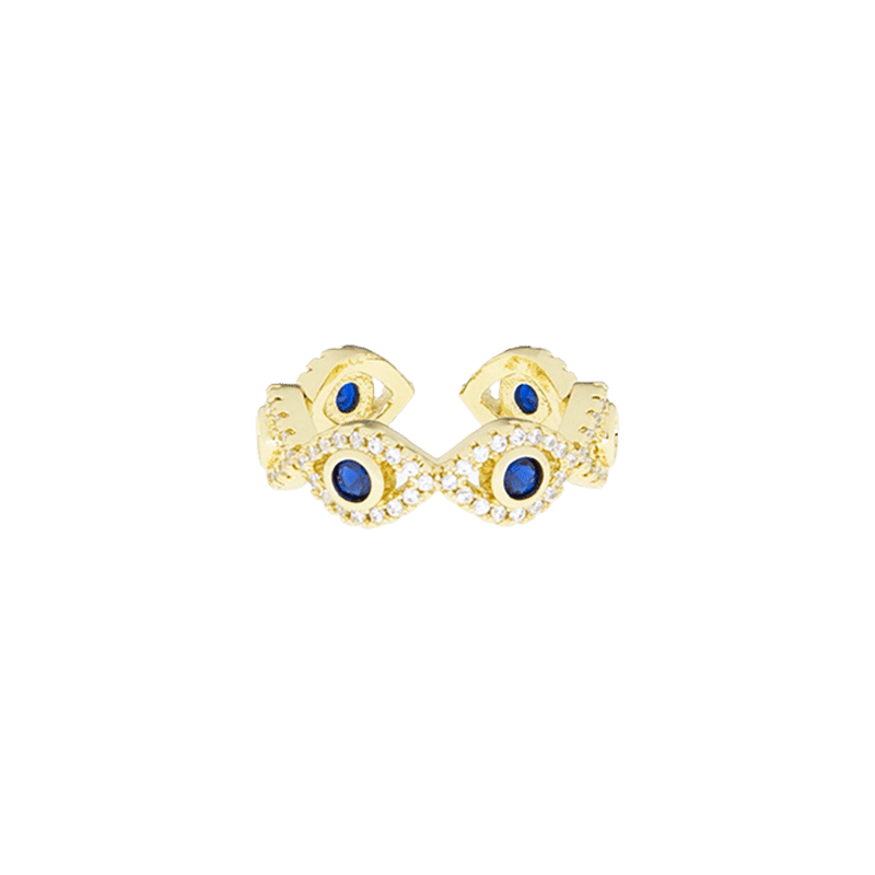 CZ Evil Eye Adjustable Ring