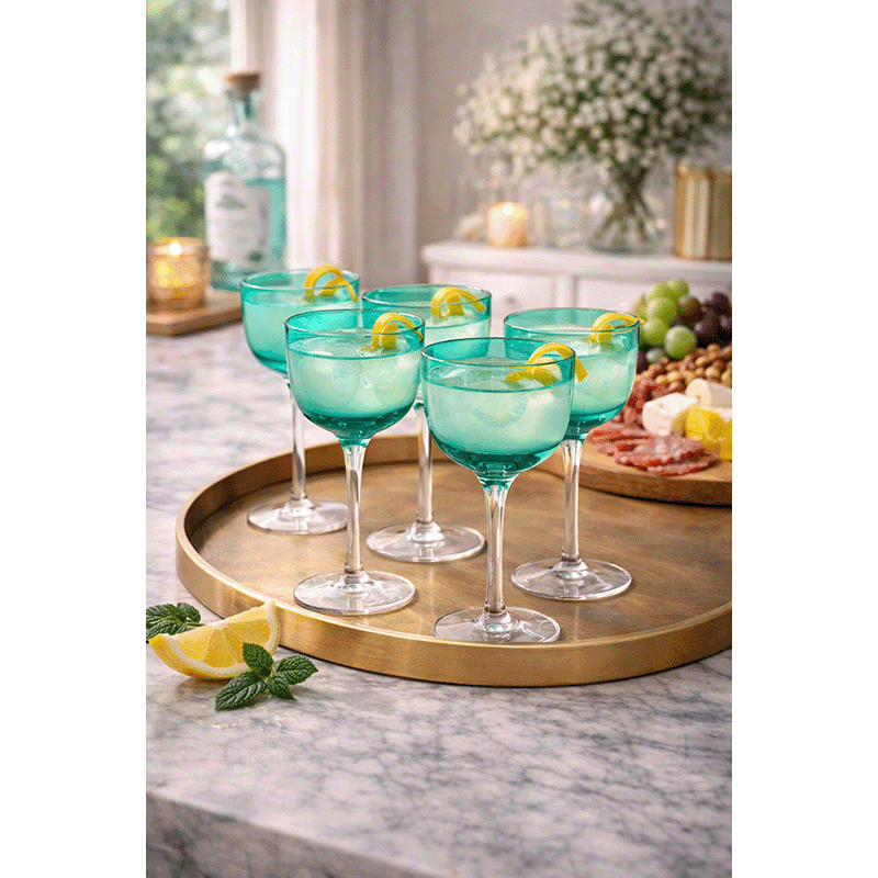 Rondo Sea Blue Liqueur Glasses (Set of 4)