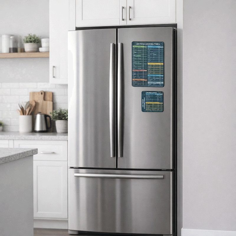 2 Piece Air Fryer Times Refrigerator Magnet Set