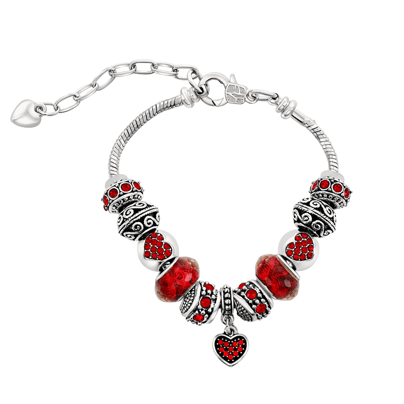 Crystal Red Halo Heart Bracelet