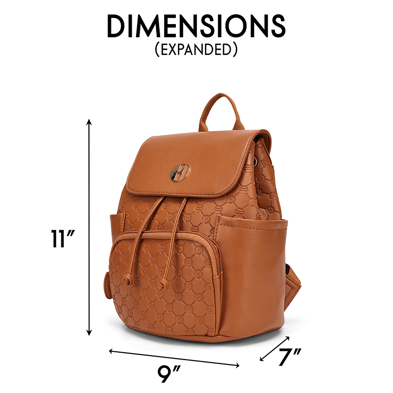 Compass Vegan Leather Monogram Mini Backpack