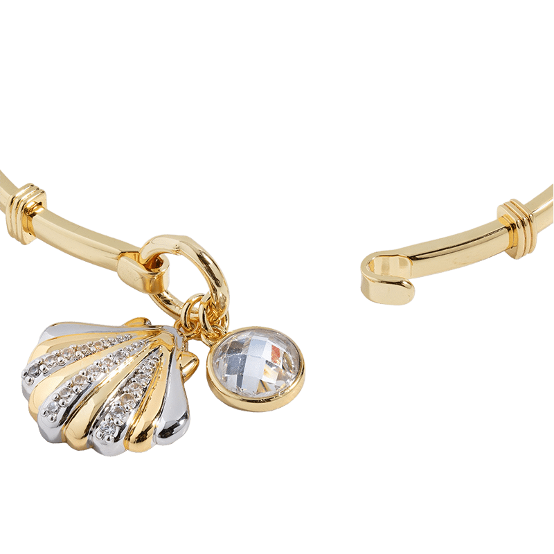Seashell Tension Bangle Bracelet