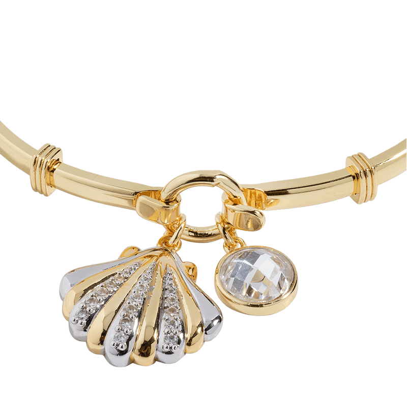 Seashell Tension Bangle Bracelet