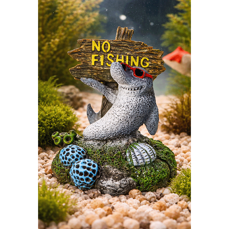No Fishing Decorative Aquarium Statue