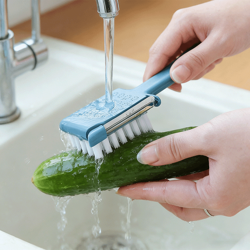 4-in-1 Vegetable Cleaning Brush with Peeler