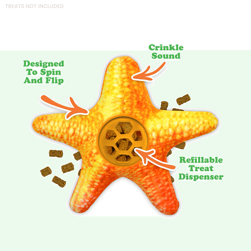Knock 'n' Nibble Starfish Refillable Treat Dispensing Cat Toy