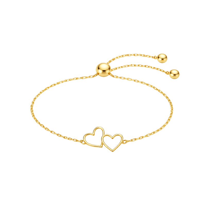 Double Heart Adjustable Bracelet
