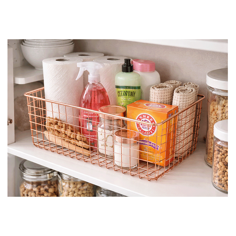 Rectangular Metal Organization Basket (2 Pack)