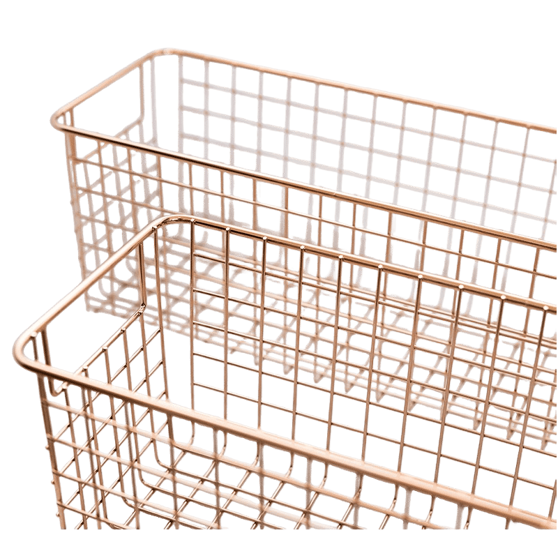 Rectangular Metal Organization Basket (2 Pack)