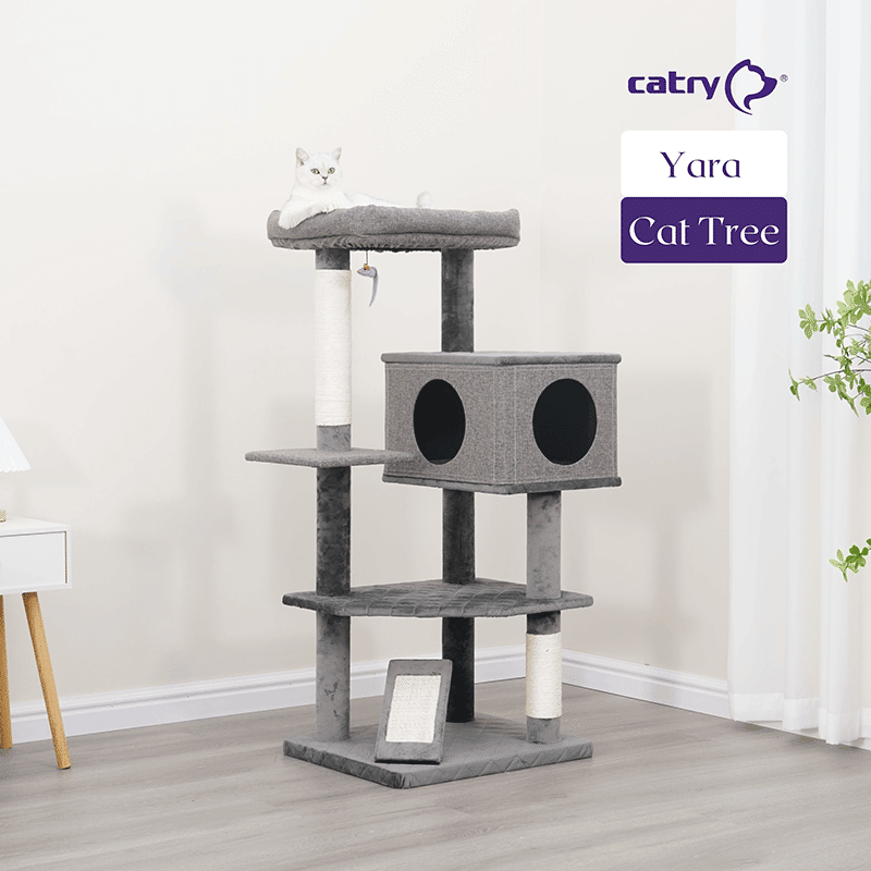 Yara 49" Linen & Sisal 7 Level Cat Tree