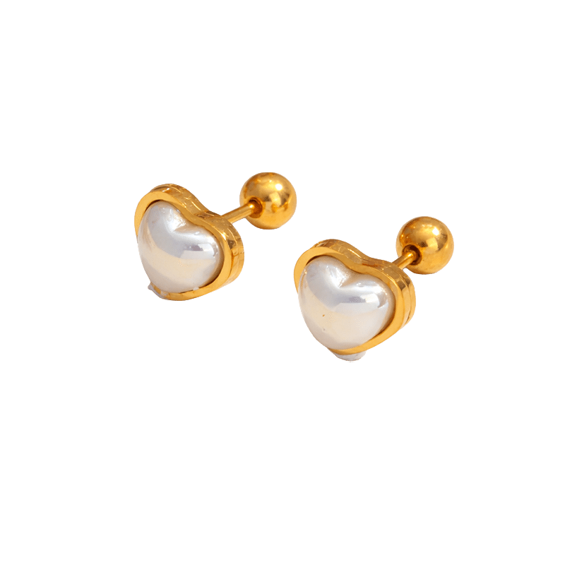 Heart Shell Stud Earrings