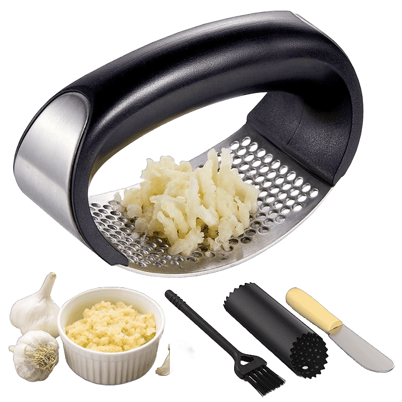 Stainless Steel Garlic Press Rocker Set