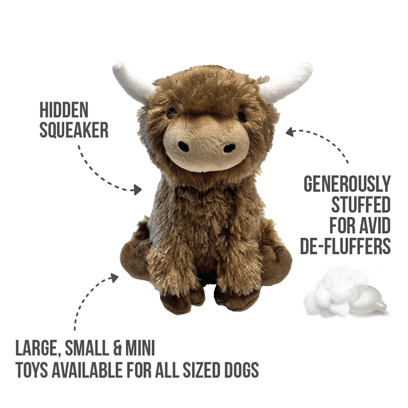 Highland Cow Plush Dog Toy