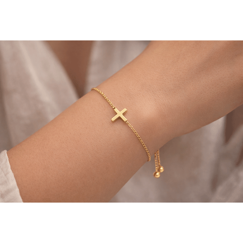 Adjustable Cross Bracelet