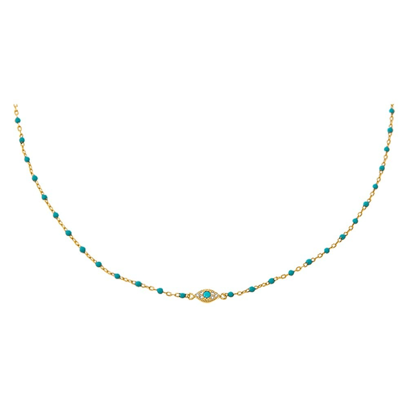 Colored Enamel Evil Eye Choker