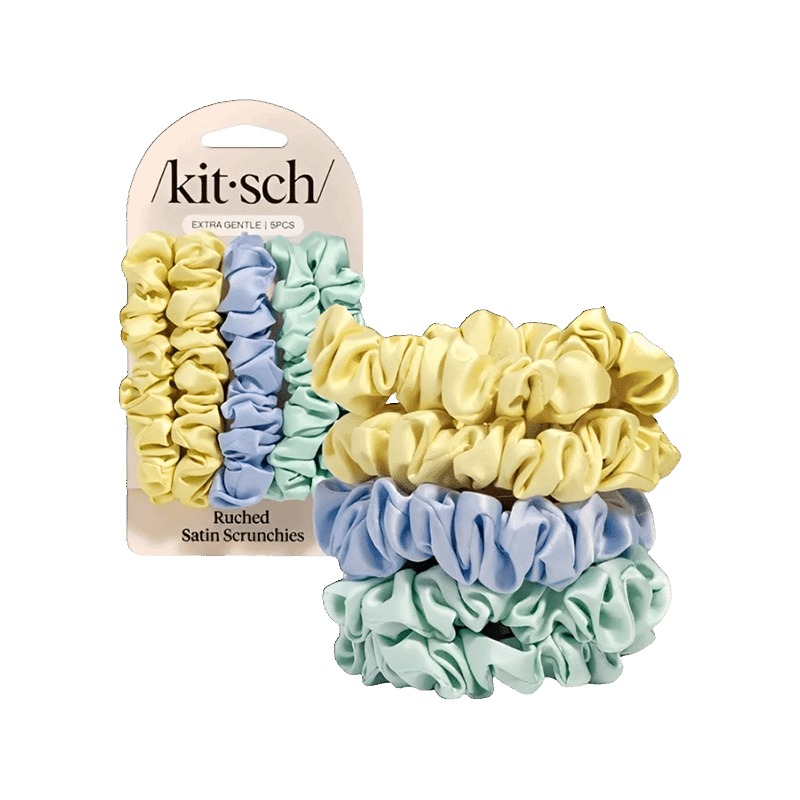 Ruched Satin Scrunchies 5pc Set 