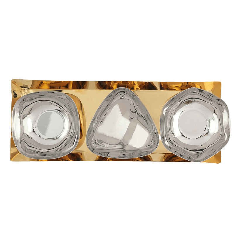 Auburn Gold Tray & Bowl Set