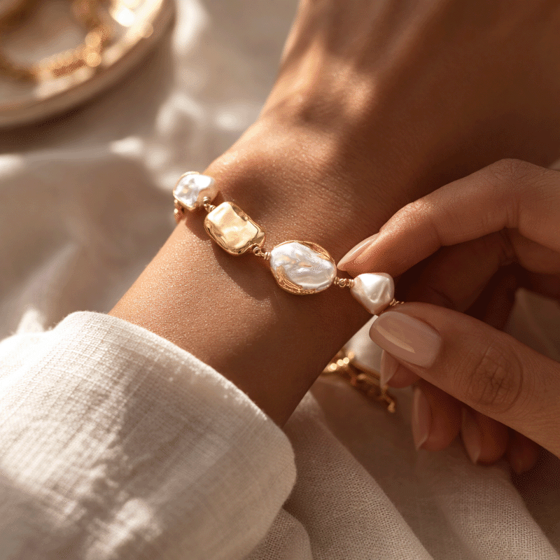 Freshwater Pearl Gold Bracelet