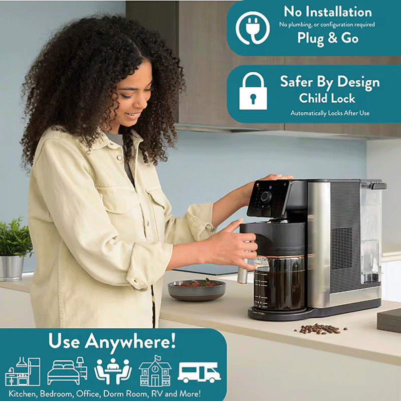 Aurora 10 Cup Drip Coffee Maker with Built in Water Filtration