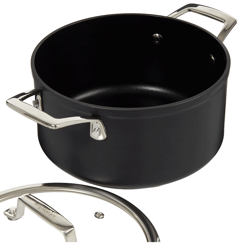 8" Nonstick Hard Anodized Stockpot with Glass Lid