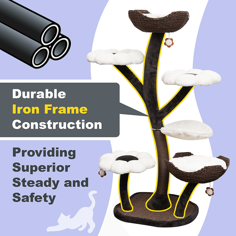 Blossom 59" Natural Sisal 6 Level Large Cat Tree