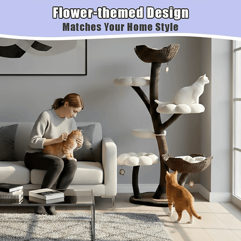 Blossom 59" Natural Sisal 6 Level Large Cat Tree