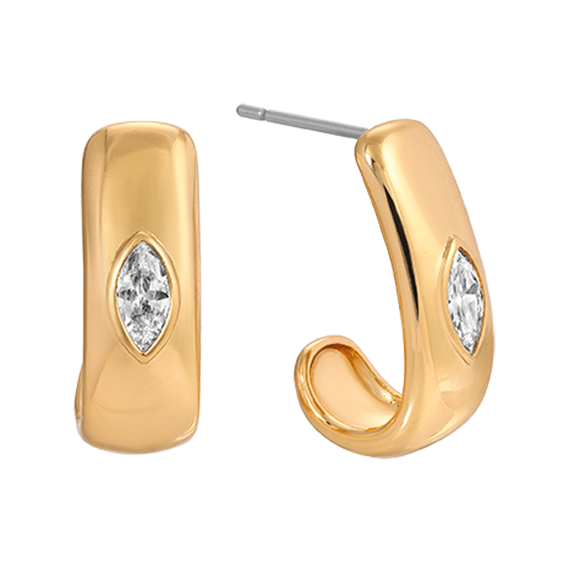 Marquise Crystal Hoops