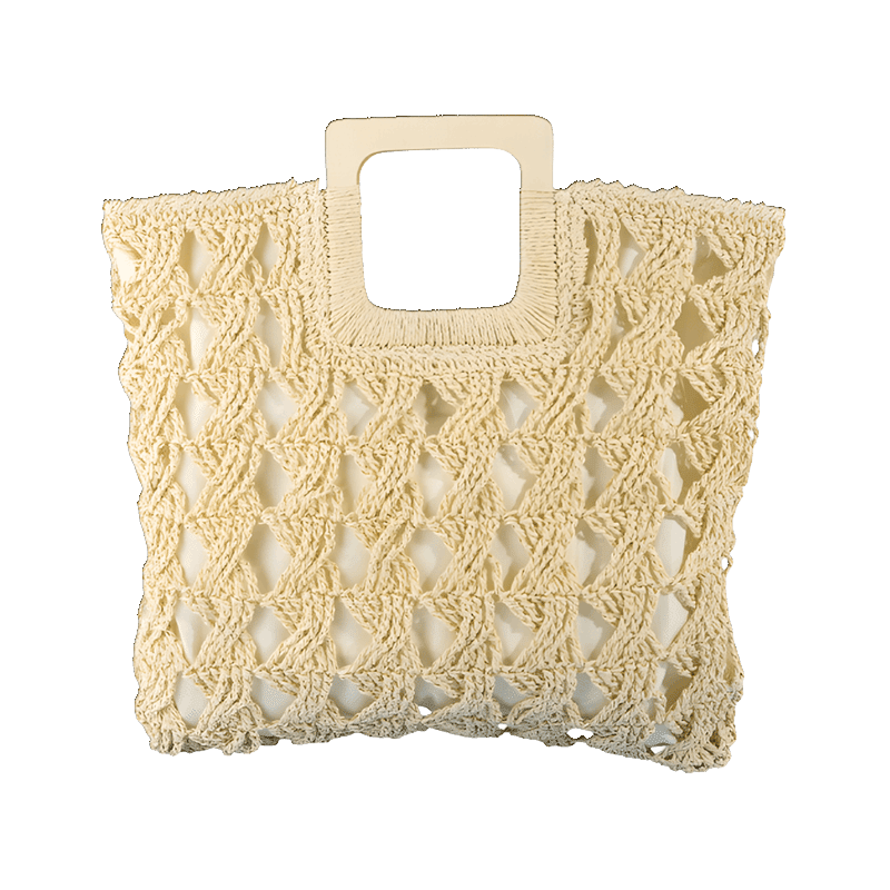 Woven Tote with Wood Handle