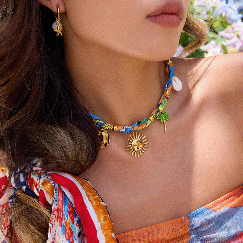 18K Gold Plated Boho Charm Necklace